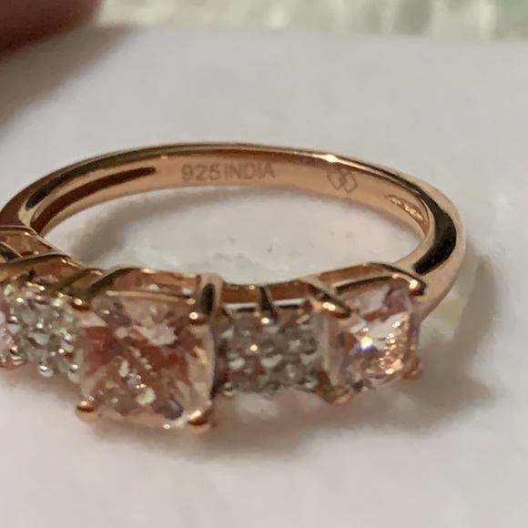 Natural Morganite 1.07 carat Designer 14k Rose Gold over Sterling Size 5 & 8 - Picture 11 of 15